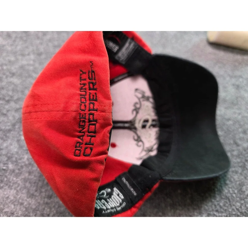 Vintage Orange County Choppers Hat Mens One Size Red Tribal Embroidered OCC Cap‎